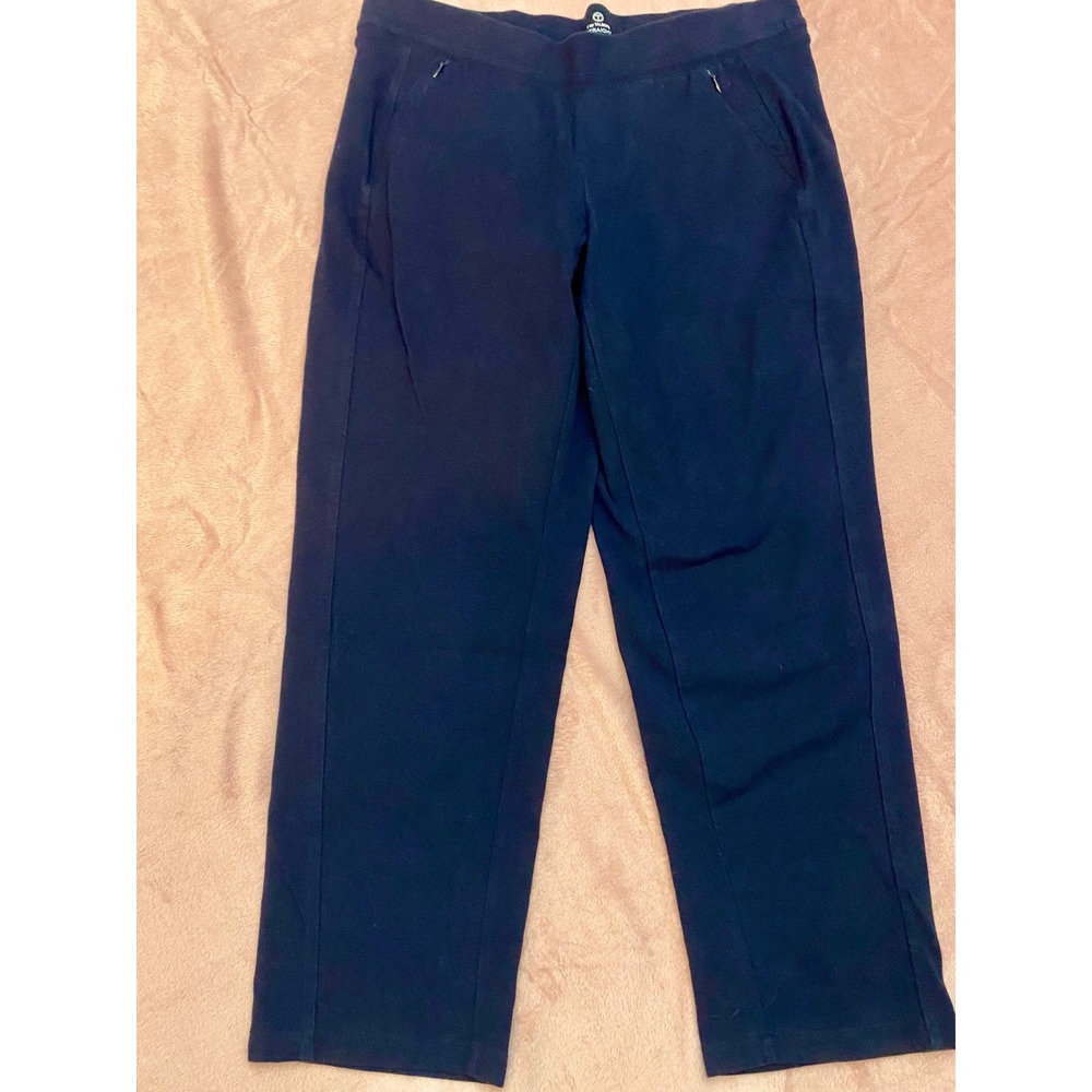 T by Talbots Straight Leg Yoga Pants Navy Blue Zipper Pockets 1XP VN5675